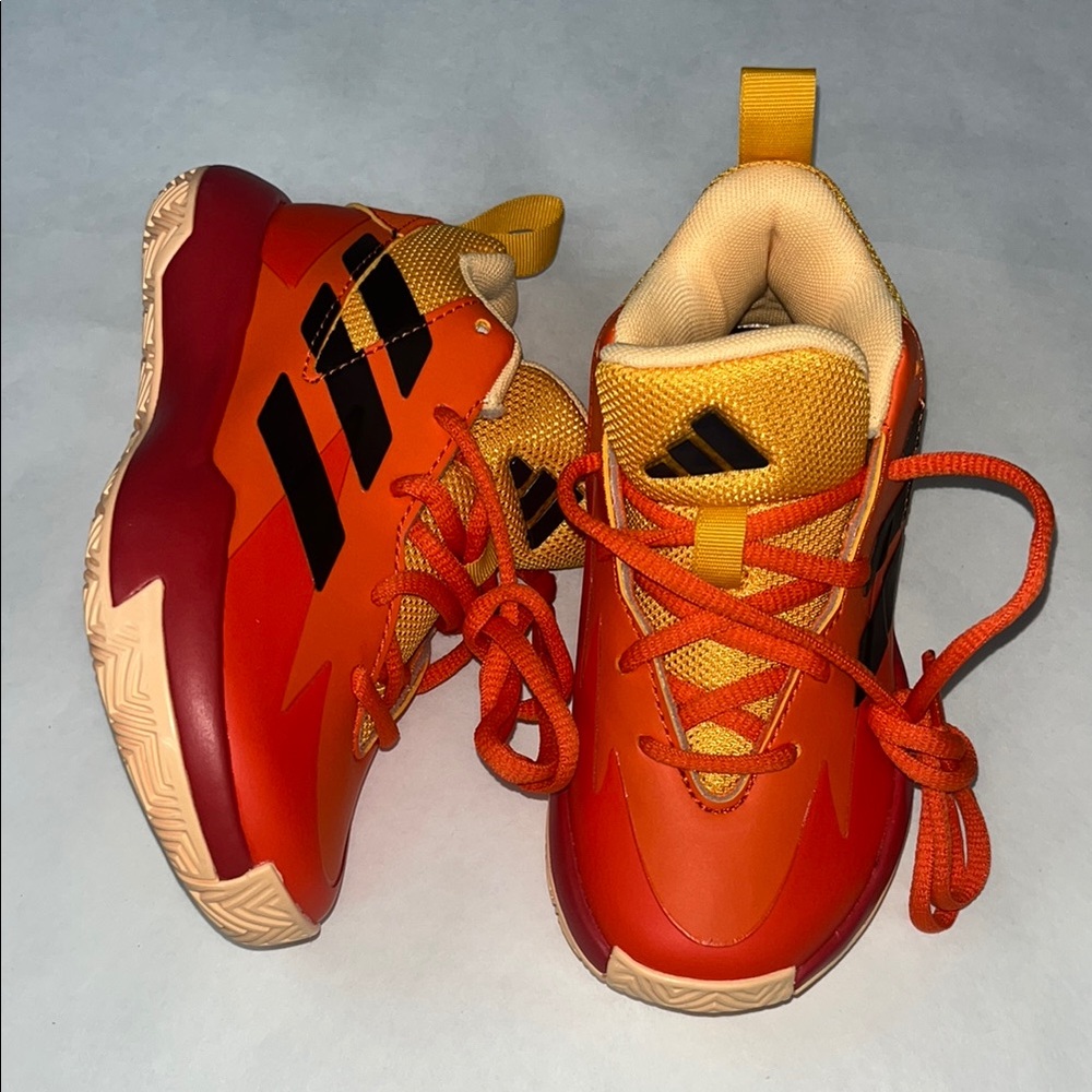 Adidas Kids' Orange and Black Sneakers